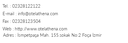 Athena Hotel telefon numaralar, faks, e-mail, posta adresi ve iletiim bilgileri